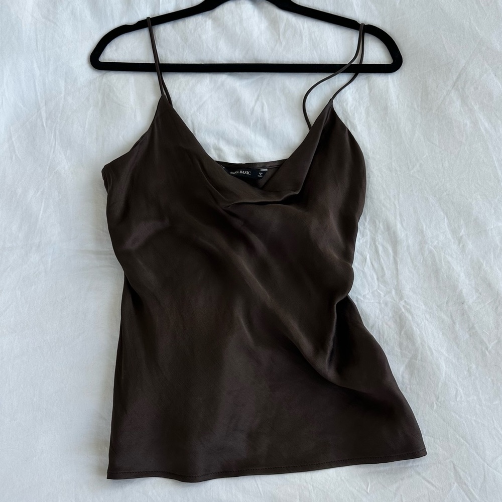 Zara brown silk